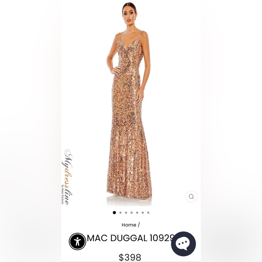 Mac Duggal Gold Sequin Gown